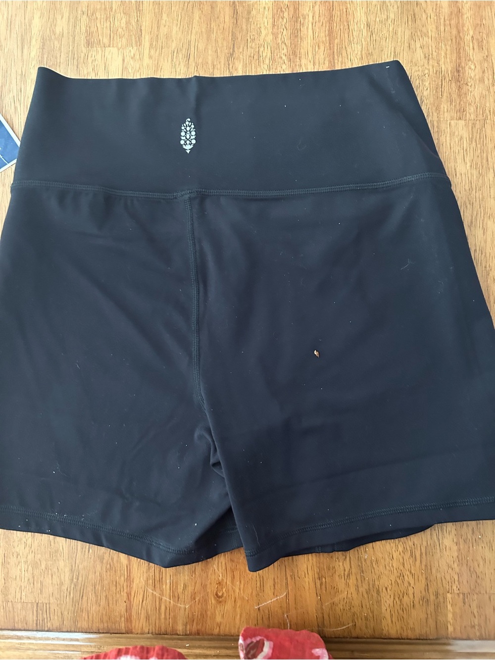 Free People Women's Black Active High-Waist Shorts with Iridescent Print - Picture 5 of 5